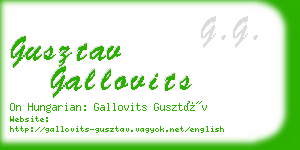 gusztav gallovits business card